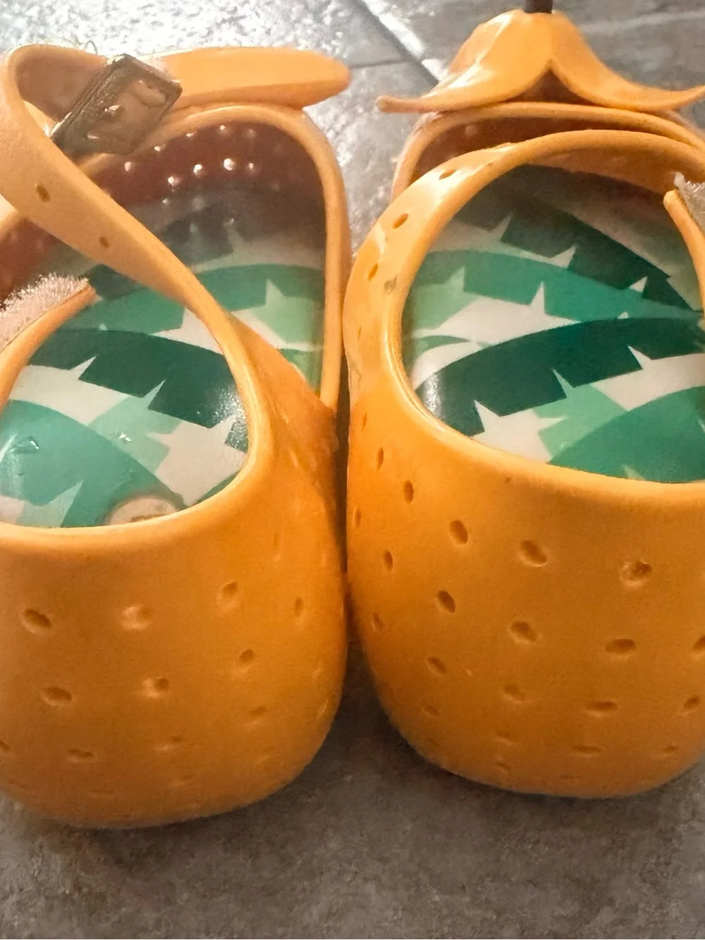 Mini Melissa Yellow Jelly Mary Jane Banana Sandals
